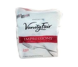 Vanity Fair 3 Ply Dinner Napkins 240 Count Package