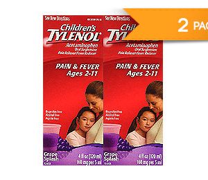 Children's Tylenol Acetaminophen Grape splash flavor. 4 OZ / 2 PK