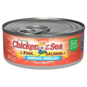 Chicken of the Sea Pink Salmon, 25% Less Sodium, Wild-Caught, Skinless & Boneless