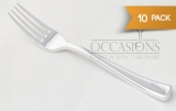 Occasions Silver Plastic Forks 10 Pack
