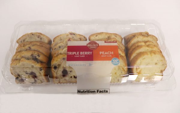 Wellsley Farms Triple Berry and Peach Sliced Loaf Cake, 20 ct.