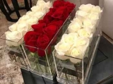 Rosebox Acrylic Rectangular Flower Box with 12 Roses