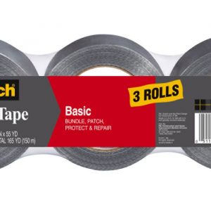 Scotch Basic Duct Tape with 1 19/50" Core, 1 19/50" x 1,980", 3 pk. - Silver