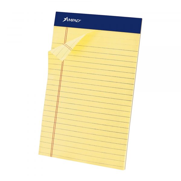 Ampad 5" x 8" Perforated Medium-Ruled Pad, 50 Sheets, 24 pk.