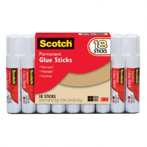 Scotch Permanent Glue Stick, 18 pk./28 oz.