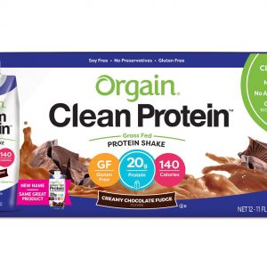 Orgain Clean Protein Grass Fed Chocolate Protein Shake, 12 pk./11 oz.