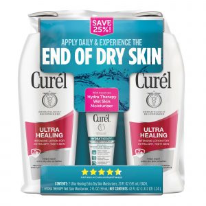 Curel Ultra Healing Lotion, 2 pk./20 fl. oz. with Bonus Hydra Therapy Wet Skin Moisturizer, 2 fl. oz.