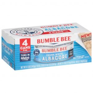 Bumble Bee Tuna, in Water, Albacore, Chunk White 4-5 oz / total 20 oz