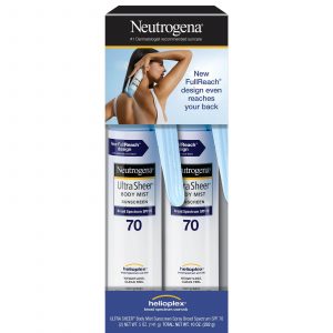 Neutrogena Ultra Sheer Body Mist Sunscreen SPF 70 Spray, 2 pk./ 5 oz.