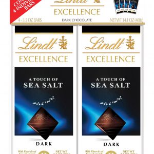 Lindt Excellence Sea Salt Dark Chocolate Bar, 4 ct./3.5 oz.