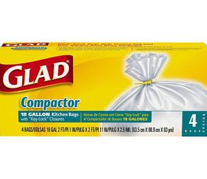 Glad Compactor Bags 18 Gallon Kitchen Bags 4 CT