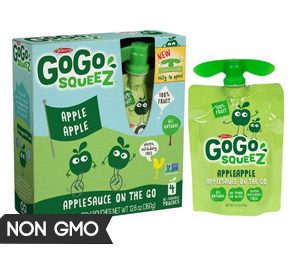 GoGo squeeZ Applesauce On The Go Apple Apple Pouches 3.2 oz 4 ct