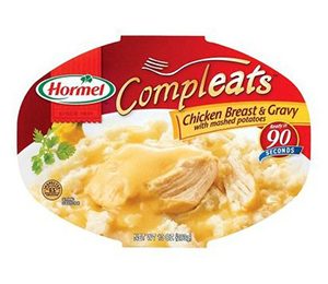 Hormel Compleats Chicken Breast Gravy Mashed Potatoes Microwavable Meal 10 oz