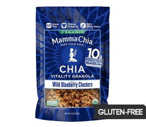 Mamma Chia Organic Wild Blueberry Chia Vitality Granola Clusters 9 oz
