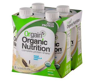 Orgain Organic Sweet Vanilla Bean Nutritional Shake 11oz - 4 Pack