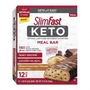 SlimFast Keto Meal Replacement Peanut Butter Bar, 12 ct.