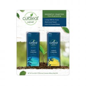Curaleaf Hemp Foot and Hand Cream Pack, 2 pk.