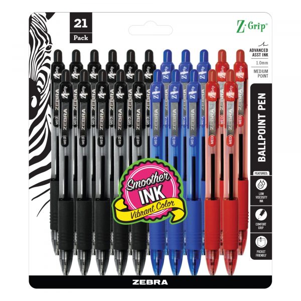 Z-Grip Retractable Ball Point Pen, 21 pk. - Black