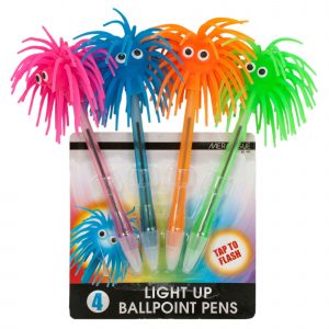 Light Up Ball Point Urchin Pens, 4 pk.