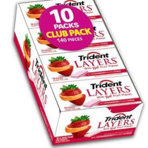 Trident Layers Sugar-Free Wild Strawberry & Tangy Citrus Gum, 10 pk./14 ct.