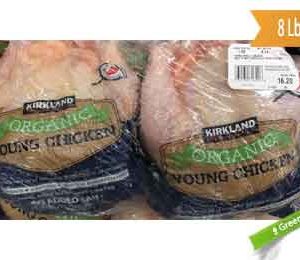 Kirkland Signature Organic Young Whole Chicken. 2 Pack, 8 Lbs