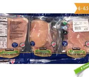 Kirkland Signature Organic Chicken Breasts Boneless and Skinless 99% Fat Free. 3 Pack 6 - 6.5 Lbs