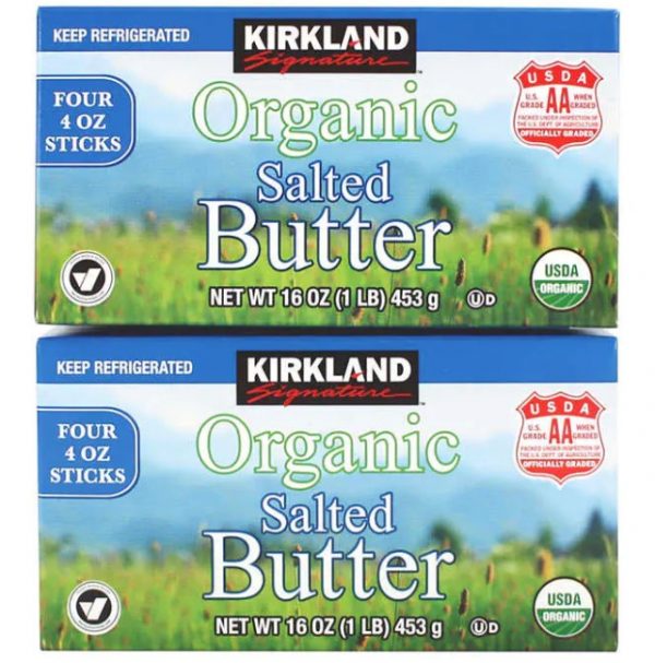 Kirkland Signature Organic Salted Butter Quarters 2/1 lb