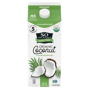 So Delicious Dairy Free Organic Unsweetened Coconutmilk Beverage, 0.5 gal.