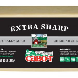 Cabot Creamery Extra Sharp Naturally Aged Cheddar Cheese, 1.5 lbs.