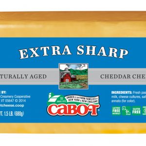 Cabot Naturally Aged Extra Sharp Cheddar Cheese, 1.5 lbs.
