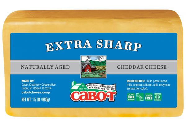 Cabot Naturally Aged Extra Sharp Cheddar Cheese, 1.5 lbs.
