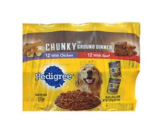 Pedigree Chuncky Beef & Chicken Dog Food 24 CT / 22 OZ