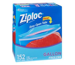 Ziploc Double Zipper Gallon Freezer 152 Pack