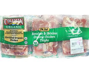 Coleman Fresh Organic Lean Boneless & Skinless Chicken Thighs Price per LB. 3.5 - 4 lb