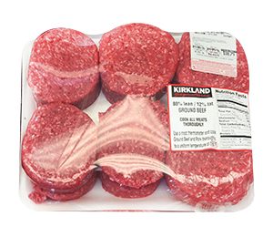Kirkland Signature Ground Beef Patties 88 % Lean. Price per LB. 5.5 - 6 lb