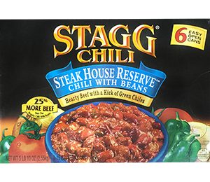 Stagg Chili Steak House Reserve Chili with Beans 6 CT / 15 OZ Cans