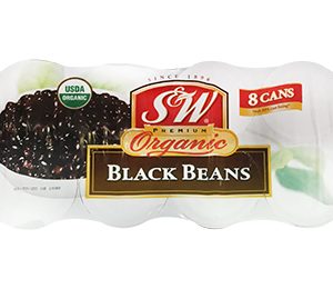 S & W Premium Organic Black Beans 8 CT / 15 OZ Cans