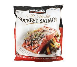 Frozen Kirkland Signature Wild Sockeye Salmon Individually Wrapped - 3lbs