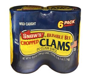Snow's Chopped Clams 6.5 OZ / 6 Pack Total 39 OZ.
