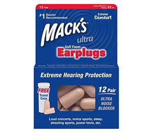 Mack's Utlra Soft Foam Earplugs with Travel Case - 24 Count (12 Pair)