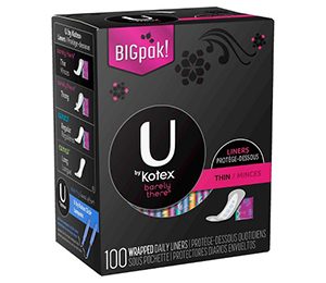 U by Kotex Barely There Thin Panty Liners 100 count