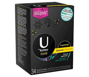 U by Kotex Sleek Regular Tampons 34 count