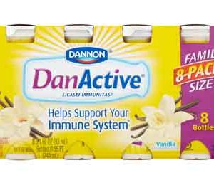 Dannon DanActive L. Casei Immunitas Vanilla Probiotic Dairy Drink. Family Size, 3.1 fl oz, 8 pack