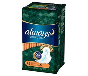 Always Ultra Thin Overnight Pads 28 CT
