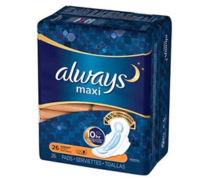 Always Maxi Overnight Pads 26 CT