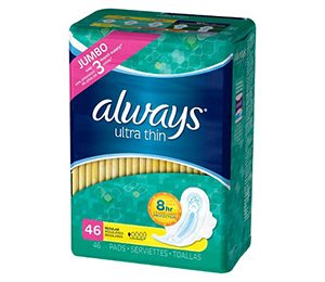 Always Ultra Thin Regular Pads With Wings - 46 Count