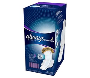 Always Infinity Extra Heavy Overnight Pads with Wings - 24 Count