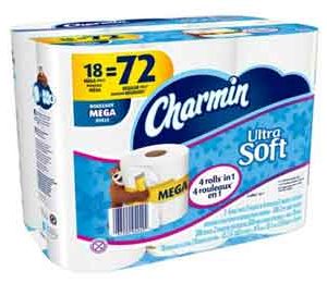 Charmin Ultra Soft Toilet Paper - 18 Mega Plus Rolls