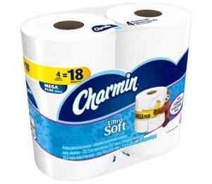 Charmin Ultra Soft Toilet Paper - 4 Mega Plus Rolls