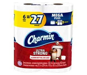 Charmin Ultra Strong Toilet Paper - 6 Mega Plus Rolls